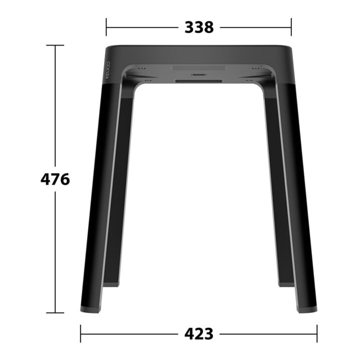 Keuco Tabouret AXESS Assise 338 mm, noir mat/noir