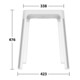 Keuco Tabouret AXESS Assise 338mm, alu argenté anodisé/blanc-4
