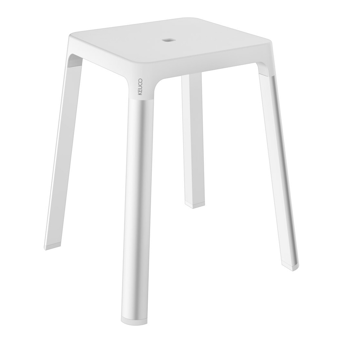 Keuco Tabouret AXESS Assise 338mm, alu argenté anodisé/blanc