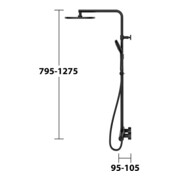 Keuco Thermostat-Brausemischer Plan blue Aufputz, mit Kopfbrause, schwarz-matt