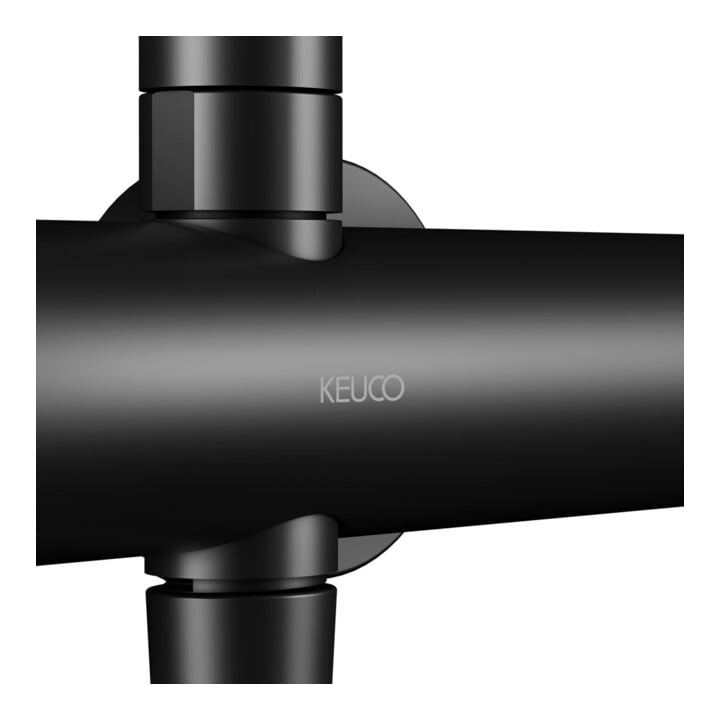 Keuco Thermostat-Brausemischer Plan blue Aufputz, mit Kopfbrause, schwarz-matt