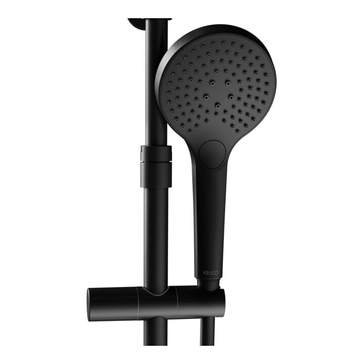 Keuco Thermostat-Brausemischer Plan blue Aufputz, mit Kopfbrause, schwarz-matt