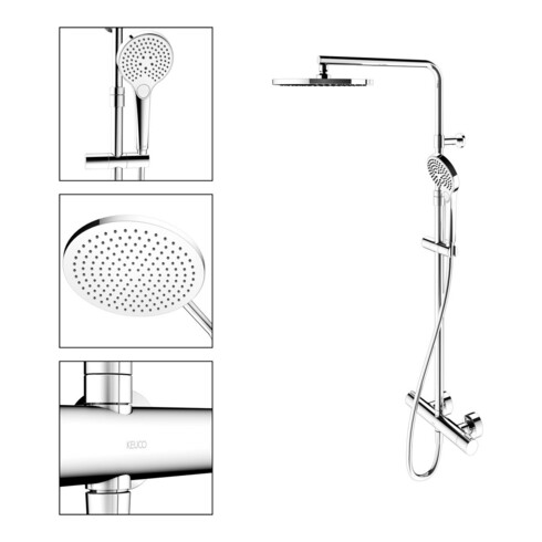 Keuco Thermostat mit douchette Plan blue apparent, avec pomme de tête, chromé