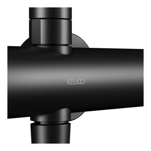 Keuco Thermostat mitiguer douche Plan blue apparent, avec pomme de tête, noir mat
