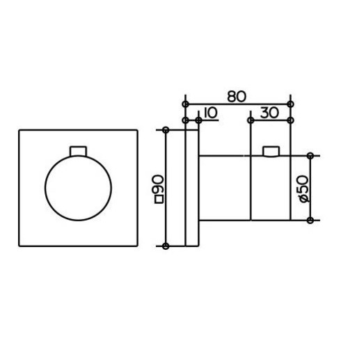 Keuco Thermostatarmatur IXMO DN 15, UP Rosette eckig verchromt