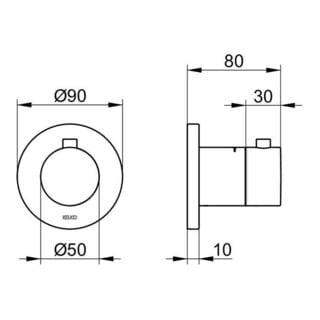 Keuco Thermostatarmatur IXMO DN 15, UP Rosette rund verchromt