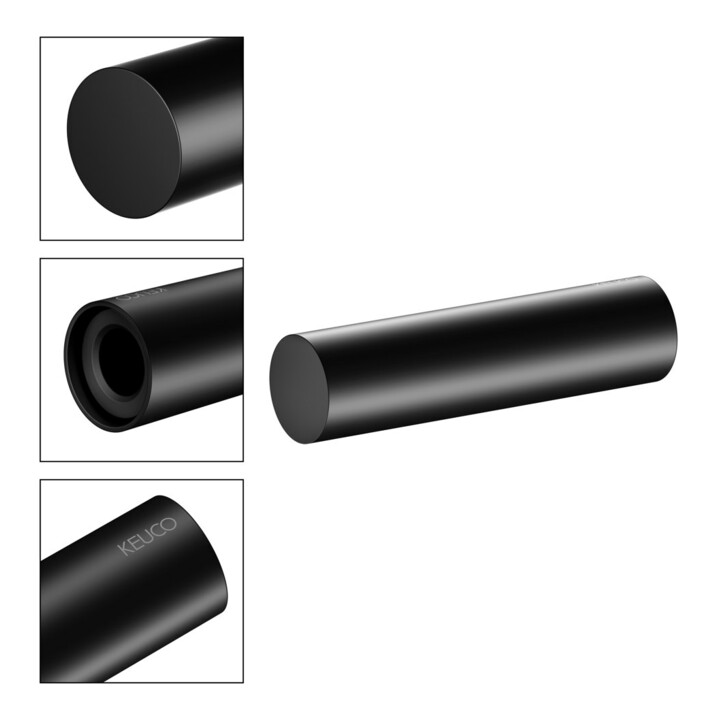 Keuco Toilettenpapier-Ersatzrollenhalter REVA schwarz matt, für Rollenbreite 100/120mm