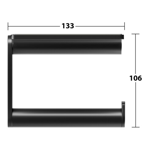 Keuco Toilettenpapierhalter Plan off., mit Ablage, schwarz matt / schwarz