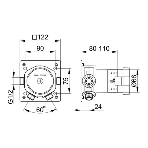 Keuco UP-Funktionseinheit IXMO für Einhebelmischer DN 15