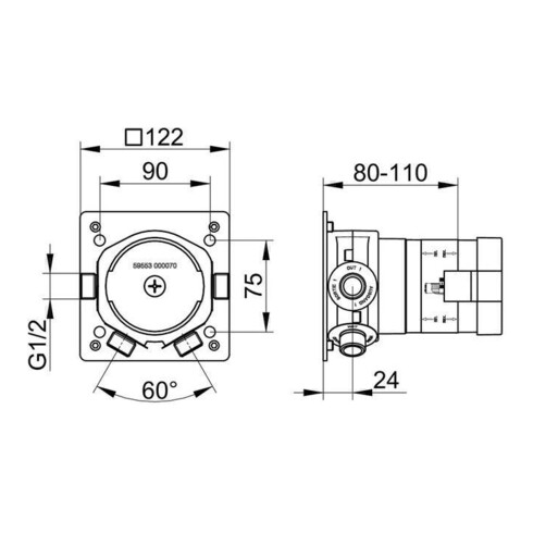 Keuco UP-Funktionseinheit IXMO für Thermostatarmatur DN 15
