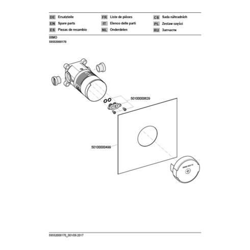 Keuco UP Funktionseinheit SOLO IXMO für Einhebelmischer mit Schlauchanschluss DN 15