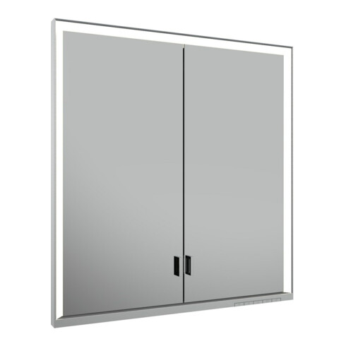 Keuco Vis à aggloméré porte longue Royal Lumos 70x73x16cm, s/équip DALI, BL, alu-sil