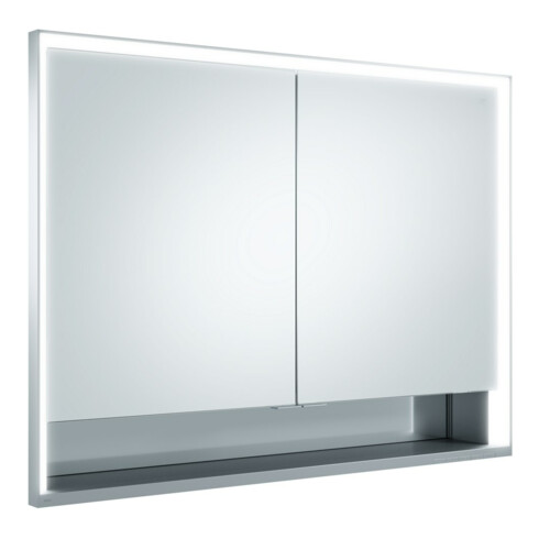 Keuco Vis pour panneaux portes courtes Royal Lumos 100x73x13cm, avec Abl, encastré mural, 2 portes