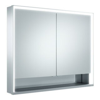 Keuco Vis pour panneaux portes courtes Royal Lumos 90x73x13cm, avec Abl, WV, 2 portes, alu anodisé argent