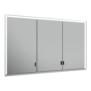 Keuco Vis pour panneaux portes longues Royal Lumos 120x73x16cm, sans Abl, blanc, 3 portes, alu anodisé argent