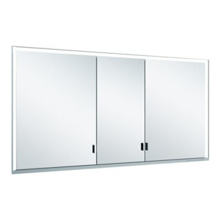 Keuco Vis pour panneaux portes longues Royal Lumos 140x73x13cm, sans abattant, blanc, 3 portes, alu anodisé argent