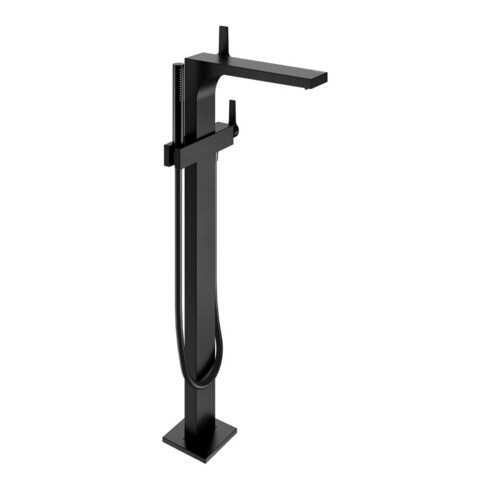 Keuco Wannen-Einhebelmischer Edition 11 bodensteh., Ausl. 291mm, schwarz matt