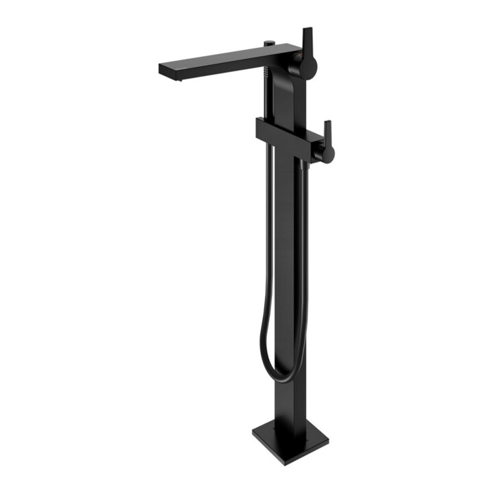 Keuco Wannen-Einhebelmischer Edition 11 bodensteh., Ausl. 291mm, schwarz matt