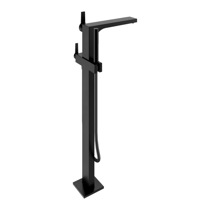 Keuco Wannen-Einhebelmischer Edition 11 bodensteh., Ausl. 291mm, schwarz matt