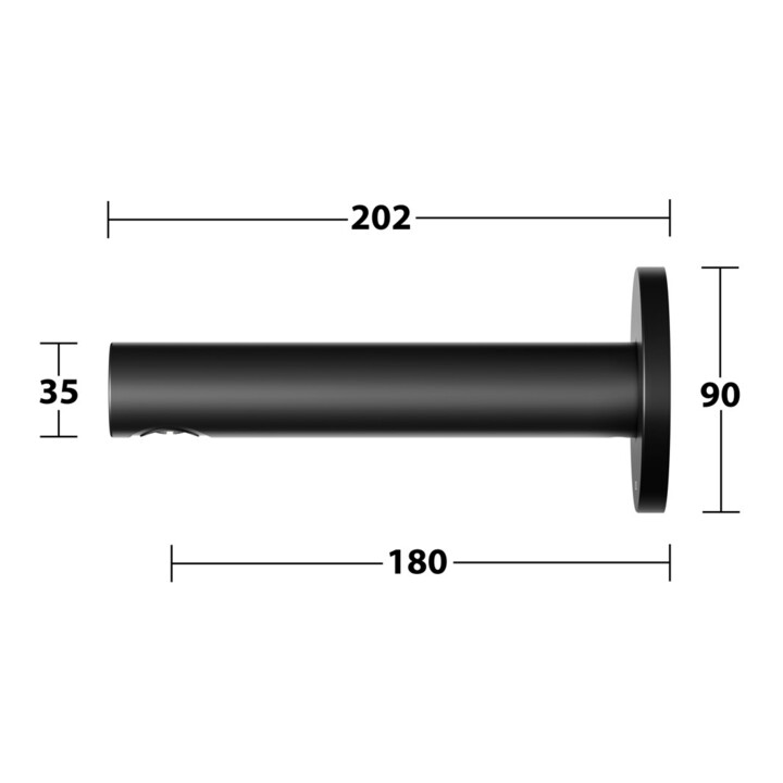 Keuco Wanneneinlauf IXMO Ausl. 180mm, schwarz matt, runde Rosette