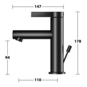 Keuco Waschtisch-Einhebelmischer 100 IXMO Pure Ausl. 110mm, m Abl-Garnitur, sw matt-5