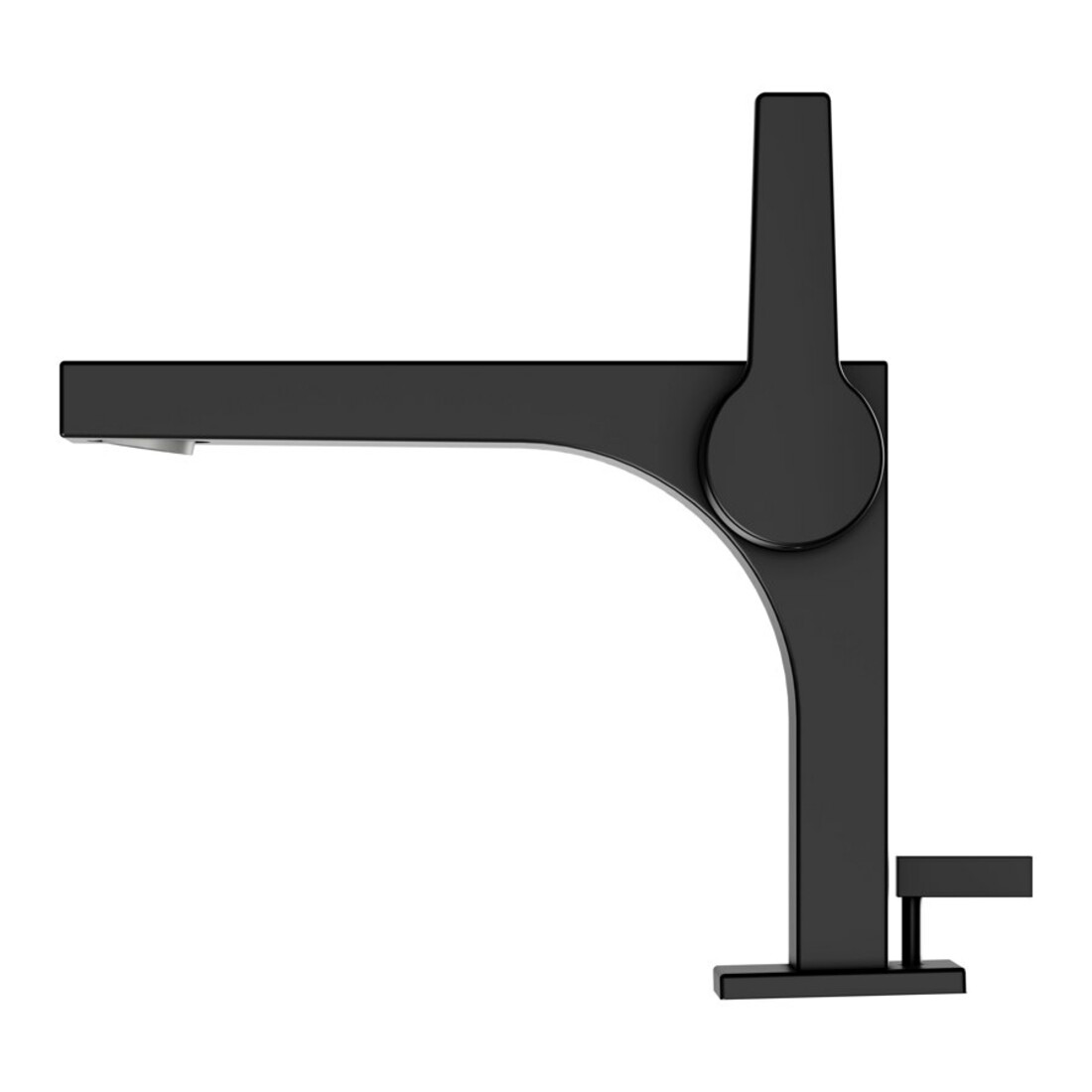 Keuco Waschtisch-Einhebelmischer 110 Edition 11 Ausl. 136mm, m Abl.garn, schwarz matt