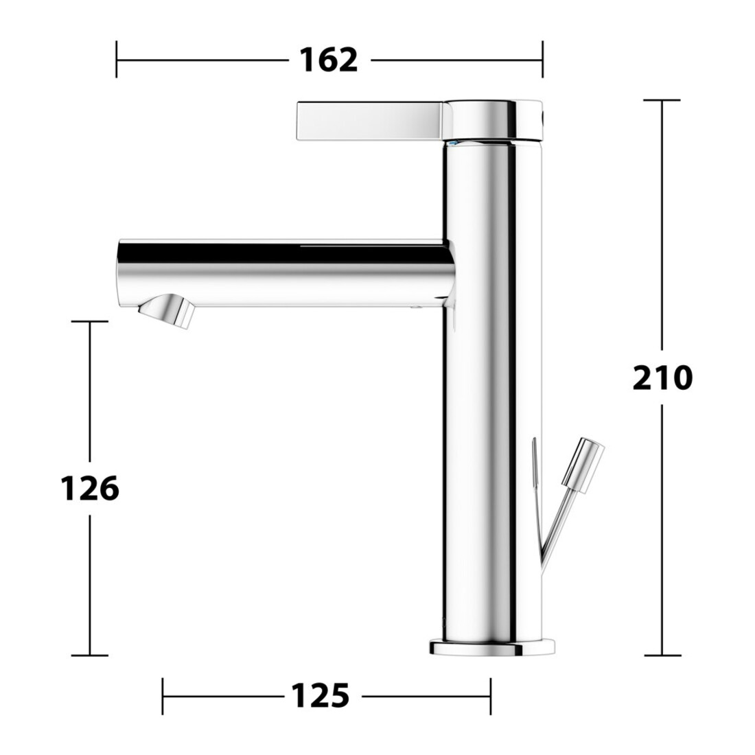 Keuco Waschtisch-Einhebelmischer 130 IXMO Pure A 125mm, m ALG, Ros. rd, verchromt
