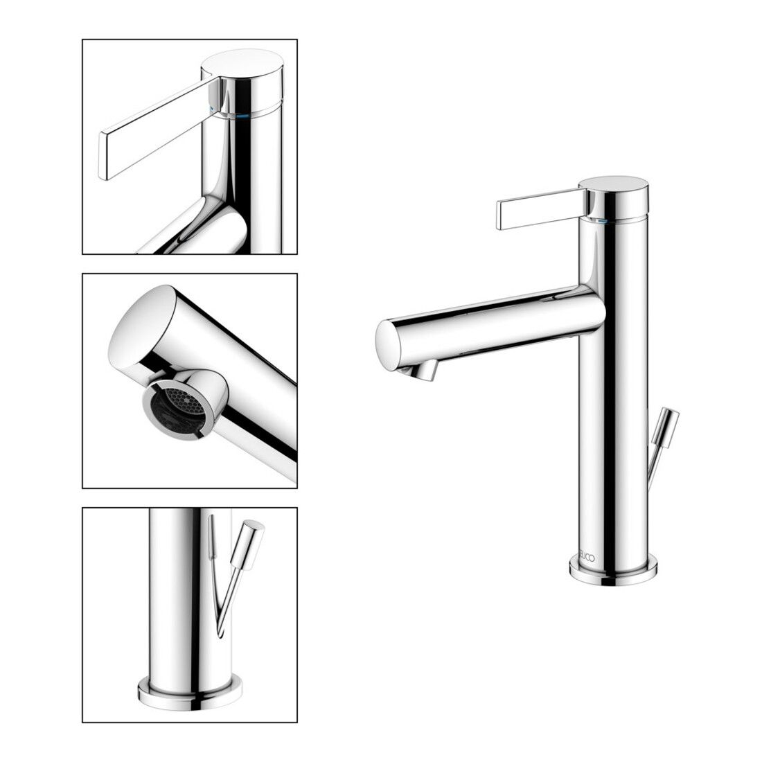 Keuco Waschtisch-Einhebelmischer 130 IXMO Pure A 125mm, m ALG, Ros. rd, verchromt