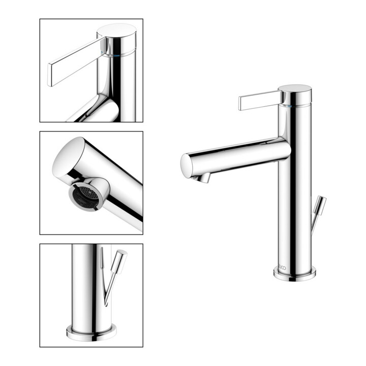 Keuco Waschtisch-Einhebelmischer 130 IXMO Pure A 125mm, m ALG, Ros. rd, verchromt