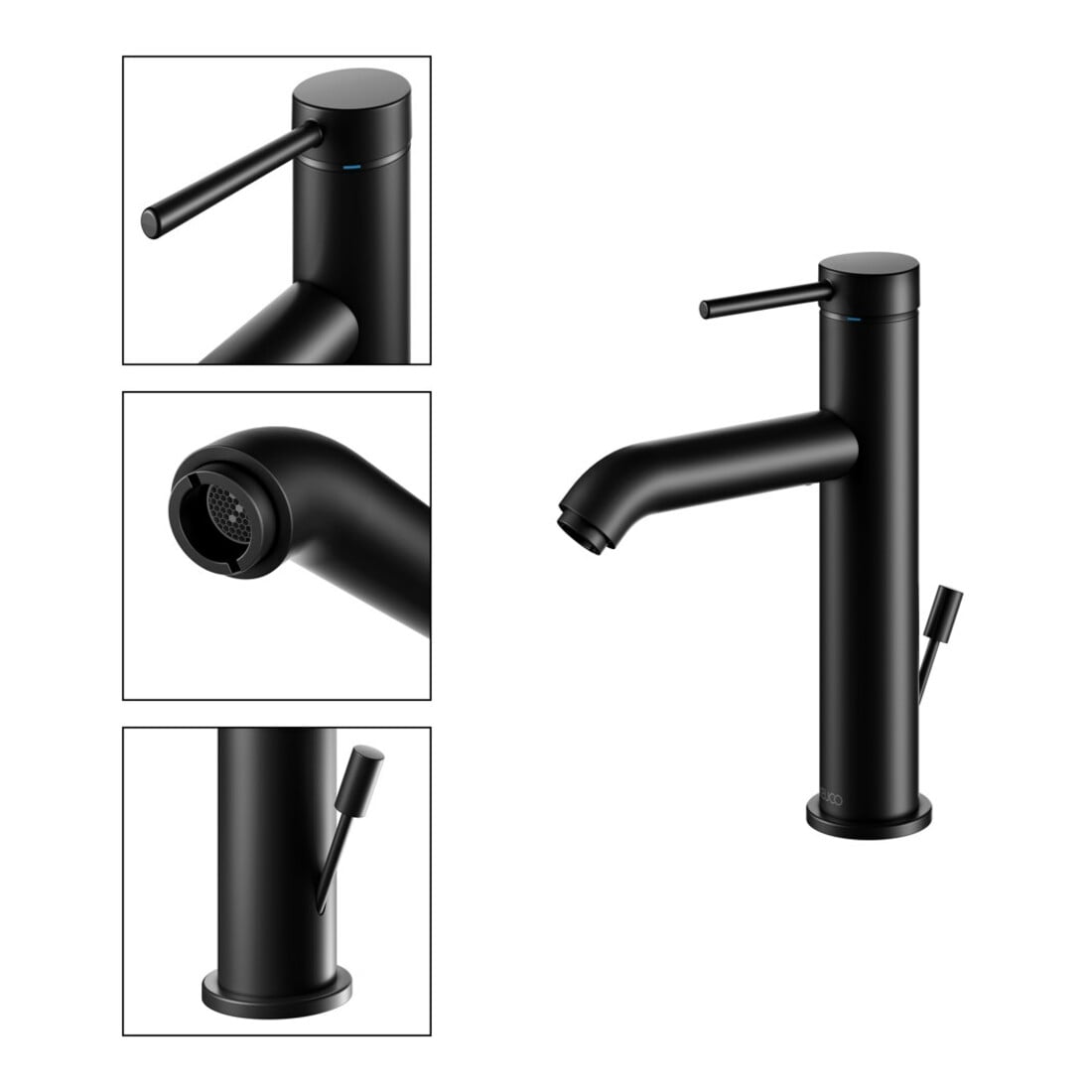 Keuco Waschtisch-Einhebelmischer 130 IXMO Soft A 129mm, m Abl-Garnitur, Ros. rd, sw m