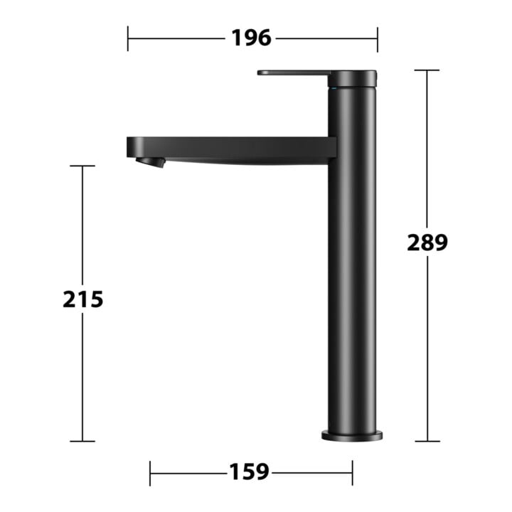 Keuco Waschtisch-Einhebelmischer 210 IXMO Flat Ausl. 159mm, o. Abl.garn, schwarz matt
