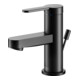 Keuco Waschtisch-Einhebelmischer 60 IXMO Flat Ausl. 89mm, m Abl.garn, schwarz matt-1