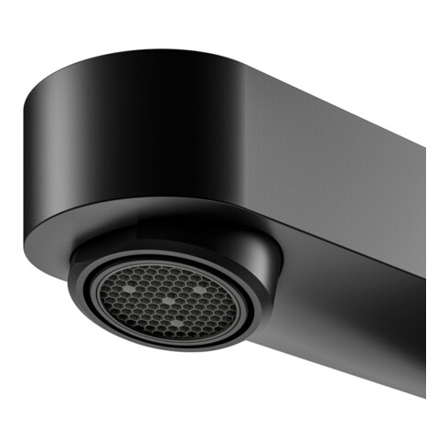 Keuco Waschtisch-Einhebelmischer 60 IXMO Flat Ausl. 89mm, m Abl.garn, schwarz matt