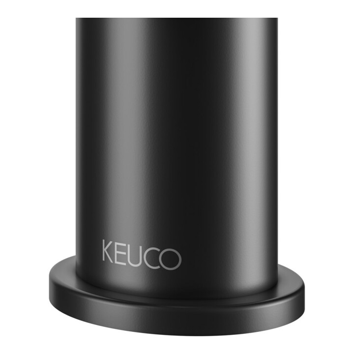 Keuco Waschtisch-Einhebelmischer 60 IXMO Flat Ausl. 89mm, m Abl.garn, schwarz matt