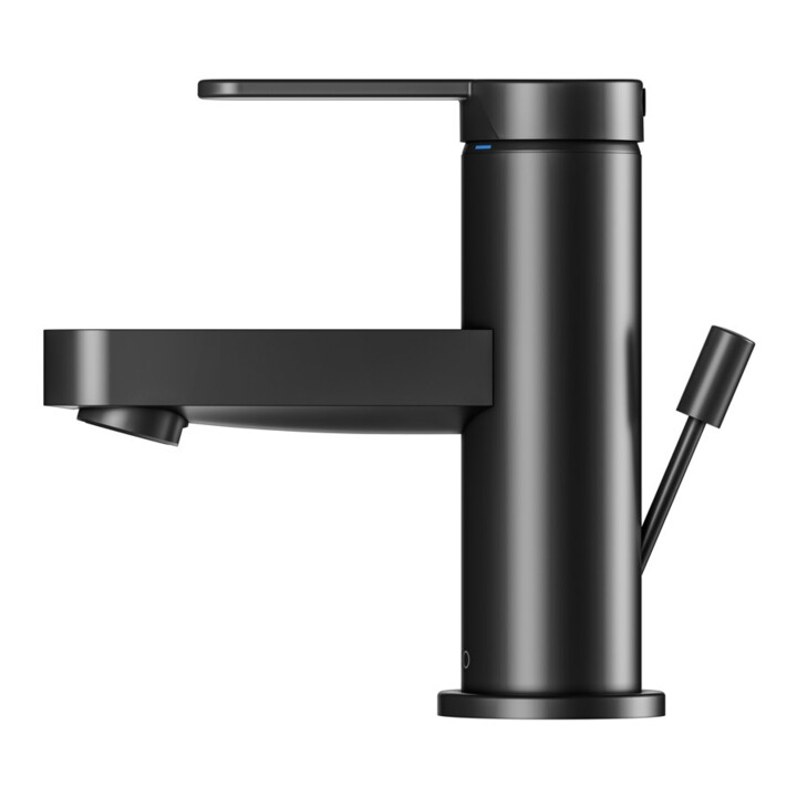 Keuco Waschtisch-Einhebelmischer 60 IXMO Flat Ausl. 89mm, m Abl.garn, schwarz matt