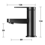 Keuco Waschtisch-Einhebelmischer 60 IXMO Flat Ausl. 89mm, o. Abl.garn, schwarz matt-4