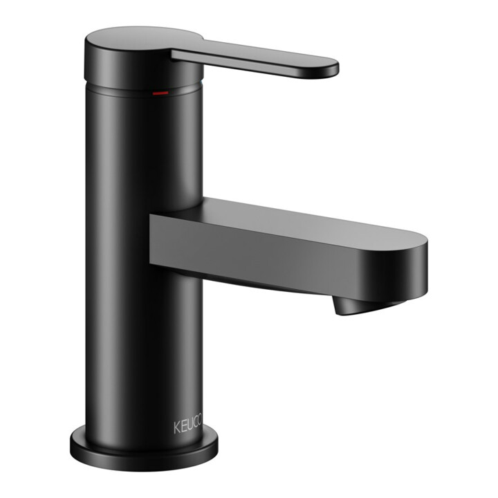 Keuco Waschtisch-Einhebelmischer 60 IXMO Flat Ausl. 89mm, o. Abl.garn, schwarz matt