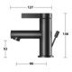Keuco Waschtisch-Einhebelmischer 60 IXMO Pure Ausl. 90mm, m Abl-Garnitur, schwarz matt