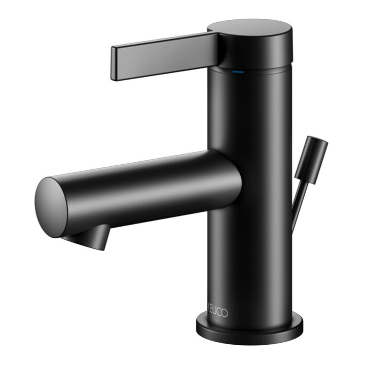 Keuco Waschtisch-Einhebelmischer 60 IXMO Pure Ausl. 90mm, m Abl-Garnitur, schwarz matt