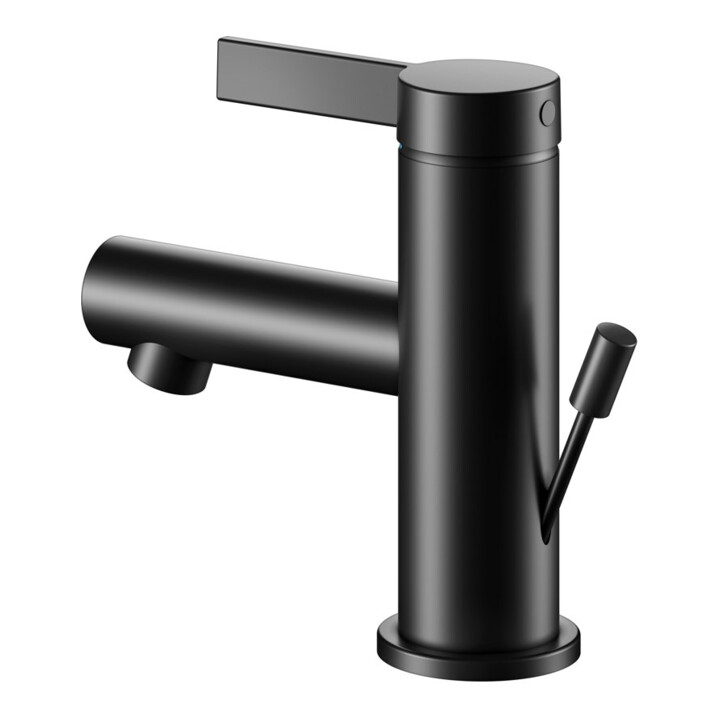 Keuco Waschtisch-Einhebelmischer 60 IXMO Pure Ausl. 90mm, m Abl-Garnitur, schwarz matt