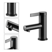 Keuco Waschtisch-Einhebelmischer 60 IXMO Pure Ausl. 90mm, o. Abl-Garnitur, sw matt-2