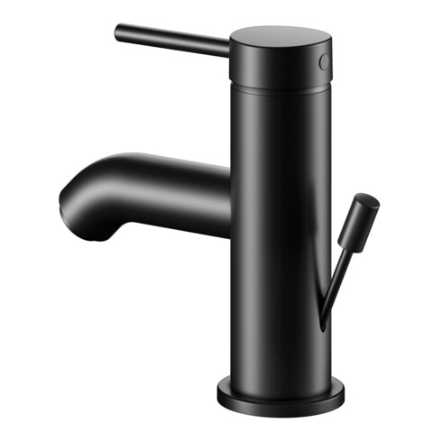 Keuco Waschtisch-Einhebelmischer 60 IXMO Soft Ausl. 94mm, m Abl-Garnitur, schwarz matt