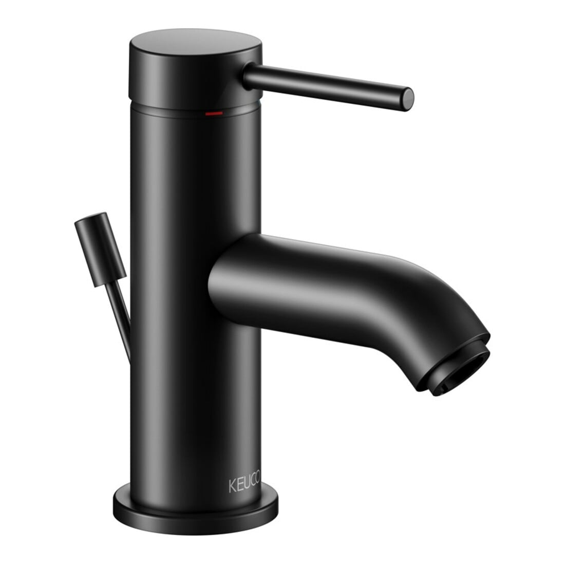 Keuco Waschtisch-Einhebelmischer 60 IXMO Soft Ausl. 94mm, m Abl-Garnitur, schwarz matt