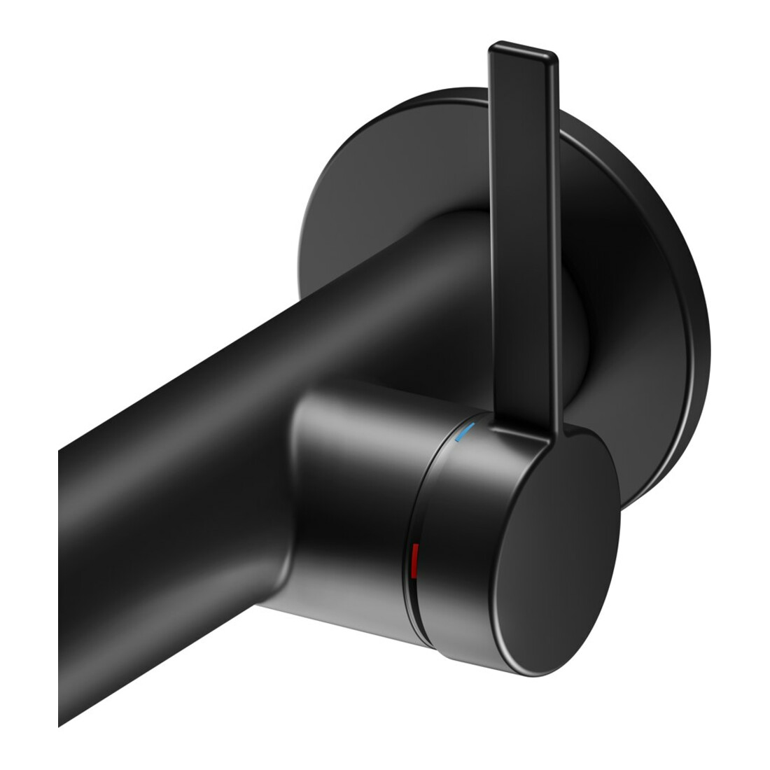 Keuco Waschtisch-Einhebelmischer IXMO Ausl. 219mm, sw ma, Wandmont., rd Ros.