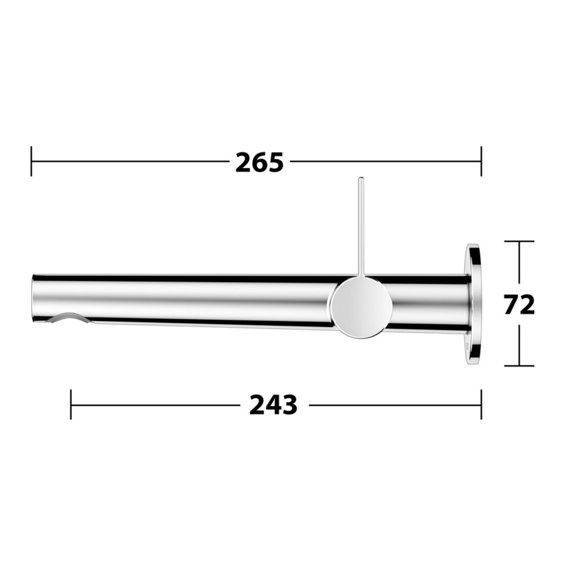 Keuco Waschtisch-Einhebelmischer IXMO Pure Ausl. 243mm, verchromt, Wandmont., rd Ros.