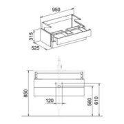 Keuco Waschtischunterbau EDITION 300 950 x 315 x 525 mm sahara/Eiche Furnier-3