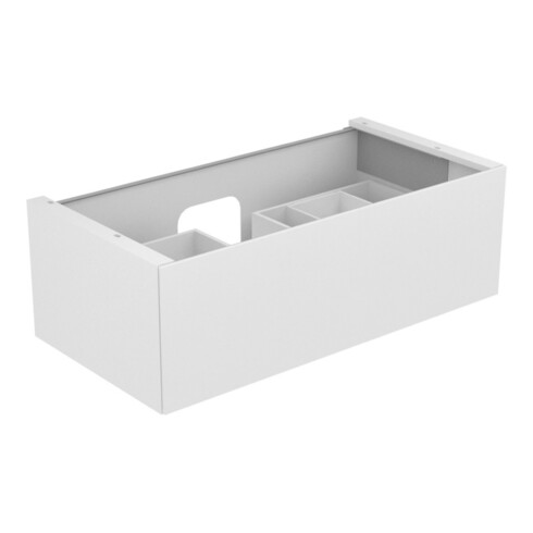 Keuco Waschtischunterschrank Edition 11 105x35x53,5cm, m LED, Lac s-matt, Gl. we