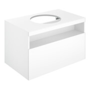 Keuco Waschtischunterschrank Stageline 80x55x49cm, Dek. we, Gl. we kl, o. El.