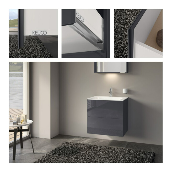 Keuco Waschtischunterschrank X-Line D an m, Gl an k, 65x60,5x49cm, 2 Ausz.