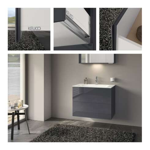 Keuco Waschtischunterschrank X-Line D an m, Gl an k, 80x60,5x49cm, 2 Ausz.